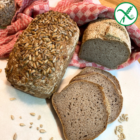 Bezglutenowy chleb domowy ZE SŁONECZNIKIEM 380g