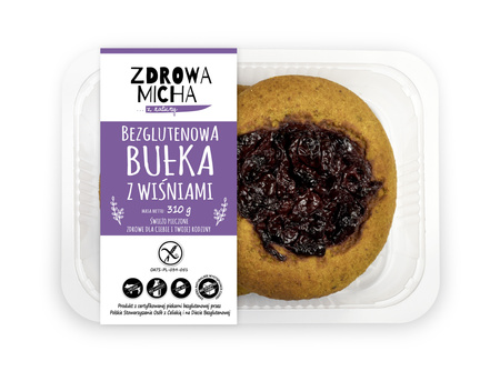 Bezglutenowa bułka z wiśniami 2szt. (bez cukru)
