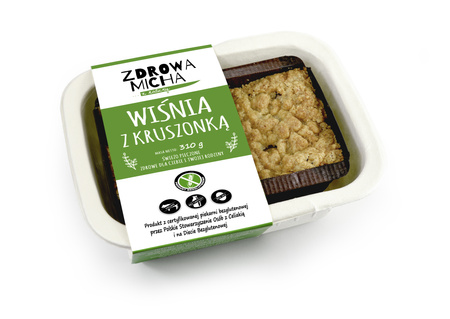 Bezglutenowa i wegańska wiśnia z kruszonką 240g