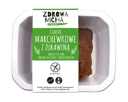 Bezglutenowe ciasto marchewkowe z żurawiną 140g